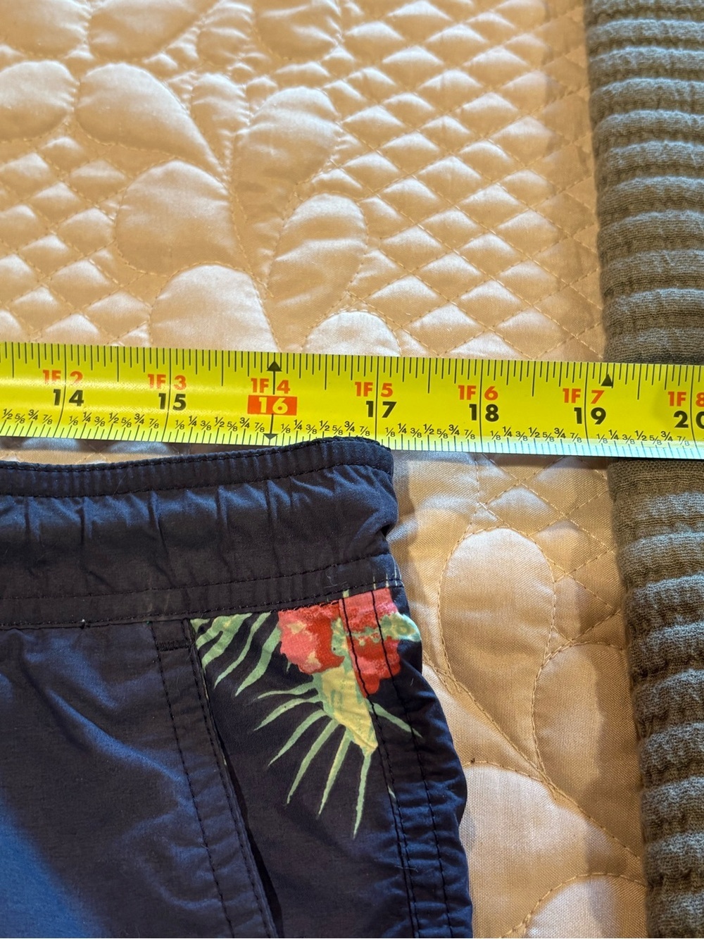 J. Crew Navy Swim Trunks with Pink Floral Print - Picture 9 of 11